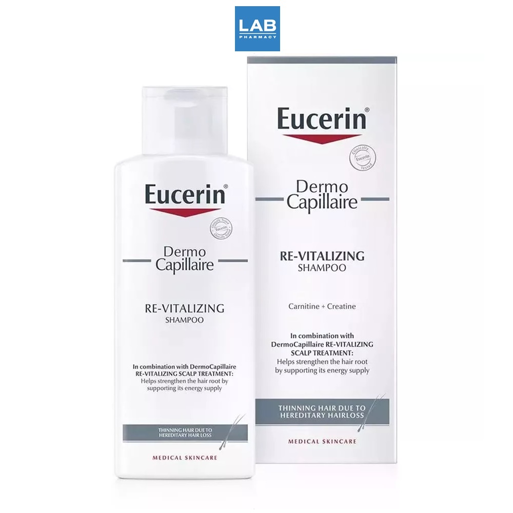 Eucerin DermoCapillaire ReVitalizing Shampoo Thinning Hair 250 ml. แชมพูลดผมขาดร่วง สำหรับผู้